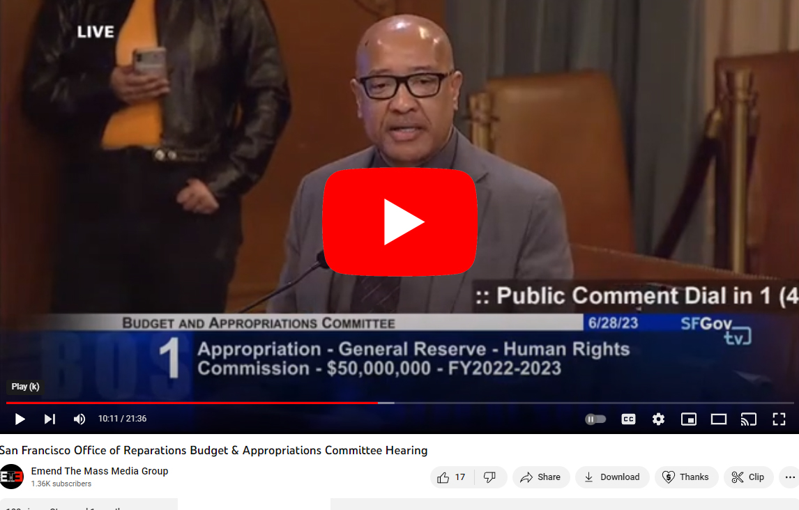 San Francisco Office of Reparations Hearing